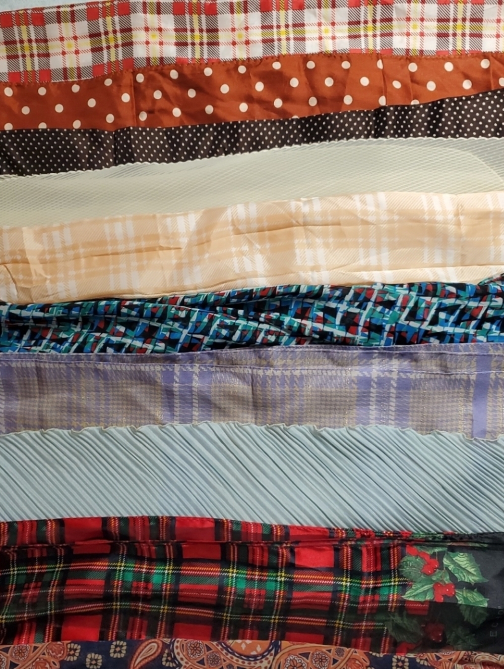 Vintage Scarves Wraps Classic Chiffon Houndstooth Plaid Rectangular Oblong LOT 6